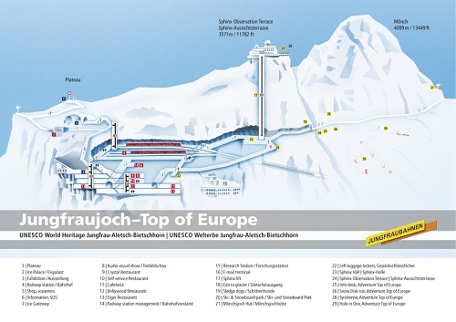 plán Stanice Jungfraujoch